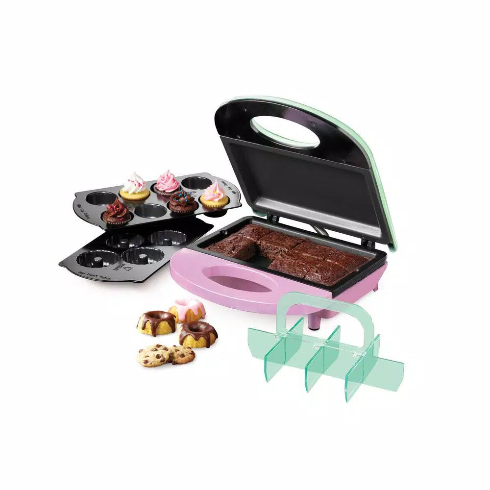 Dessert Makers Nostalgia 800 W Green/Pink 4-In-1 Bakery Bites Express 3 Dessert Makers Nostalgia 800 W Green/Pink 4-In-1 Bakery Bites Express