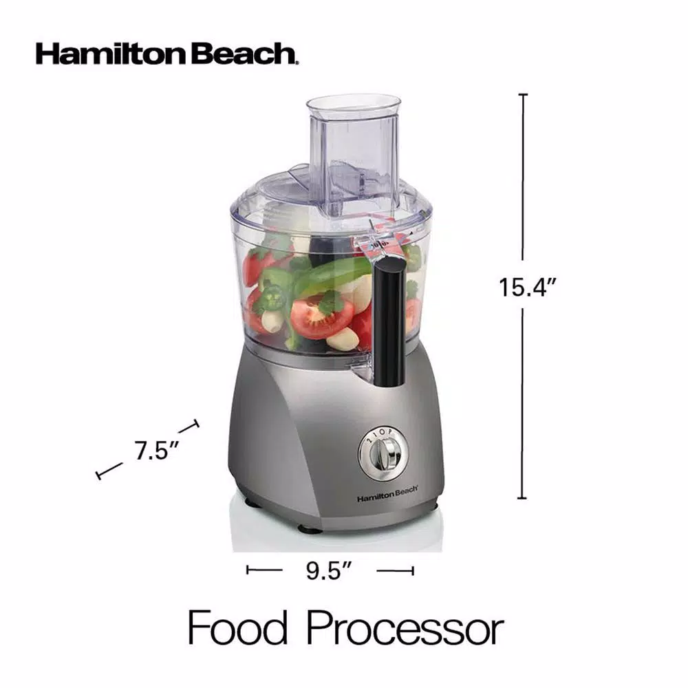 Food Processing Hamilton Beach 10-Cup 3-Speed Grey Food Processor With 6 Functions 9 Food Processing Hamilton Beach 10-Cup 3-Speed Grey Food Processor With 6 Functions - Image 7