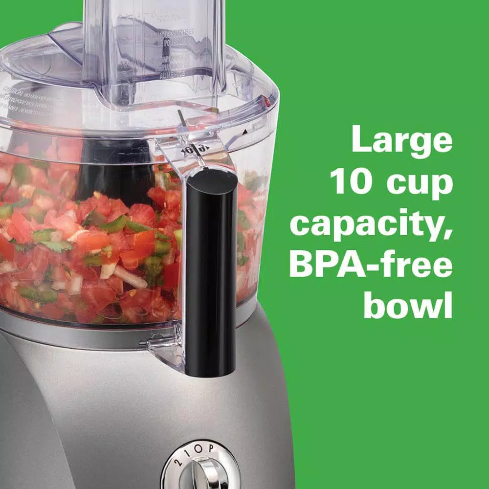 Food Processing Hamilton Beach 10-Cup 3-Speed Grey Food Processor With 6 Functions 4 Food Processing Hamilton Beach 10-Cup 3-Speed Grey Food Processor With 6 Functions - Image 2