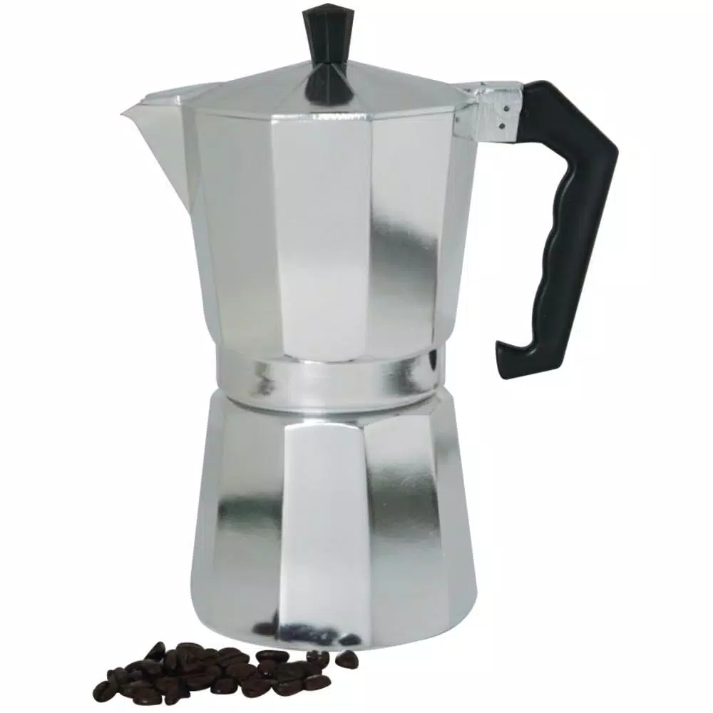 Coffee Makers Home Basics 6-Cup Aluminum Stovetop Espresso Machine 3 Coffee Makers Home Basics 6-Cup Aluminum Stovetop Espresso Machine
