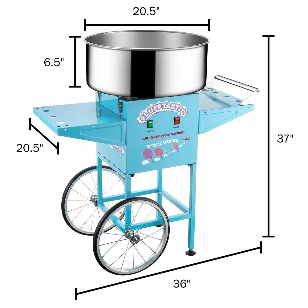 Dessert Makers Great Northern Blue Flufftastic Commercial Cotton Candy Machine With Cart 4 Dessert Makers Great Northern Blue Flufftastic Commercial Cotton Candy Machine With Cart - Image 2