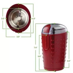 Coffee Makers Ovente 2.5 Oz. Maroon One-Touch Electric Coffee Grinder With Transparent Easy Open Lid And Stainless Steel Blades -Dessert Makers Popular Store maroon ovente coffee grinders cg225m 76 1000