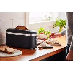 Toasters KitchenAid 2-Slice Matte Black Long Slot Toaster With High-Lift Lever 8 Toasters KitchenAid 2-Slice Matte Black Long Slot Toaster With High-Lift Lever -Dessert Makers Popular Store matte black kitchenaid pop up toasters kmt3115bm 4f 1000