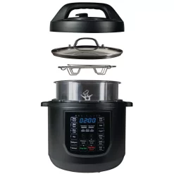 Cookers Magic Chef 9-in-1 6 Qt. Matte Black Electric Multi-Cooker With Recipe Book 12 Cookers Magic Chef 9-in-1 6 Qt. Matte Black Electric Multi-Cooker With Recipe Book -Dessert Makers Popular Store matte black magic chef multi cookers mcsmc6b c3 1000