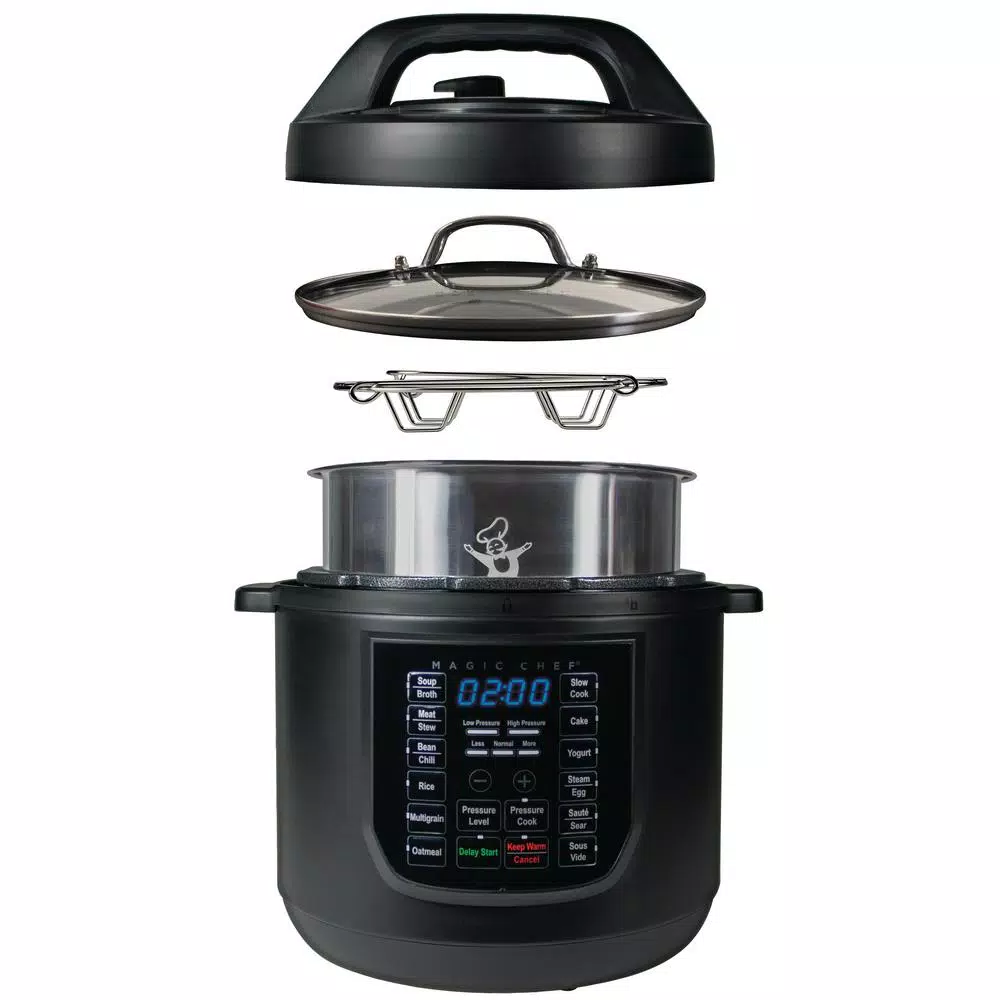 Cookers Magic Chef 9-in-1 6 Qt. Matte Black Electric Multi-Cooker With Recipe Book 4 Cookers Magic Chef 9-in-1 6 Qt. Matte Black Electric Multi-Cooker With Recipe Book - Image 2