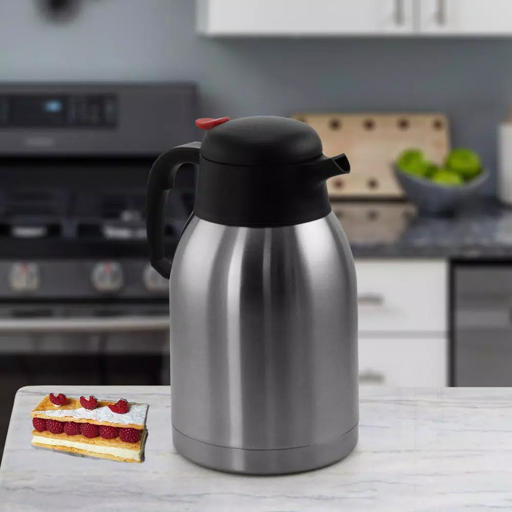 Coffee Makers MegaChef 64 Fl. Oz. Stainless Steel Thermal Beverage Carafe With Insulation 4 Coffee Makers MegaChef 64 Fl. Oz. Stainless Steel Thermal Beverage Carafe With Insulation - Image 3