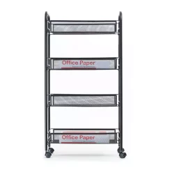 Coffee Makers Mind Reader Roll 4-Shelf Rolling Black Metal Mesh Coffee Cart 12 Coffee Makers Mind Reader Roll 4-Shelf Rolling Black Metal Mesh Coffee Cart -Dessert Makers Popular Store mind reader coffee accessories 4tocart blk 1f 1000