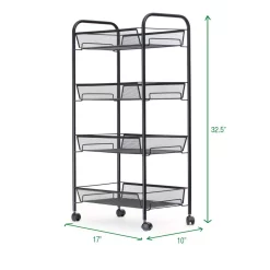 Coffee Makers Mind Reader Roll 4-Shelf Rolling Black Metal Mesh Coffee Cart 14 Coffee Makers Mind Reader Roll 4-Shelf Rolling Black Metal Mesh Coffee Cart -Dessert Makers Popular Store mind reader coffee accessories 4tocart blk fa 1000