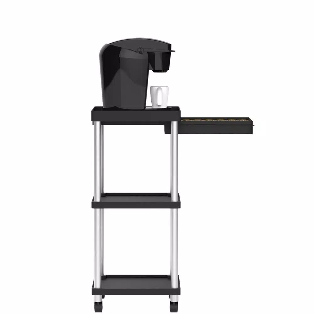 Coffee Makers Mind Reader 3-Tier 7-Compartment Rolling Black Coffee Cart 4 Coffee Makers Mind Reader 3-Tier 7-Compartment Rolling Black Coffee Cart - Image 2