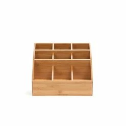 Coffee Makers Mind Reader 9-Compartment Square Bamboo Condiment Organizer