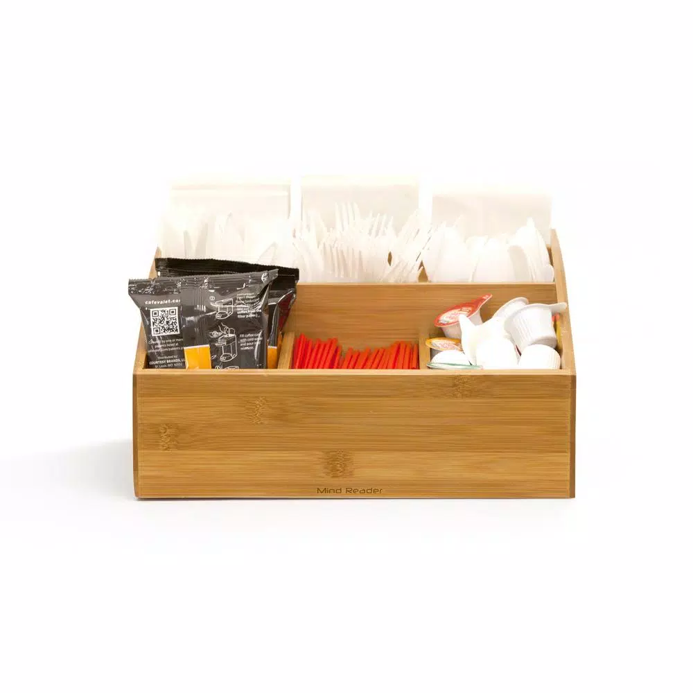 Coffee Makers Mind Reader 9-Compartment Square Bamboo Condiment Organizer 4 Coffee Makers Mind Reader 9-Compartment Square Bamboo Condiment Organizer - Image 2