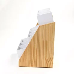 Coffee Makers Mind Reader 9-Compartment White Condiment Organizer With Wood Base -Dessert Makers Popular Store mind reader coffee accessories comp9wd wht 44 1000