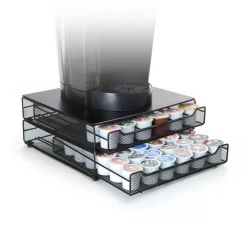 Coffee Makers Mind Reader Mind Reader ‘ Jumbo ‘ 72 Capacity Metal Mesh Stacked Double Coffee Pod Drawer, Black 10 Coffee Makers Mind Reader Mind Reader ‘ Jumbo ‘ 72 Capacity Metal Mesh Stacked Double Coffee Pod Drawer, Black -Dessert Makers Popular Store mind reader coffee accessories dbtrymesh blk 4f 1000