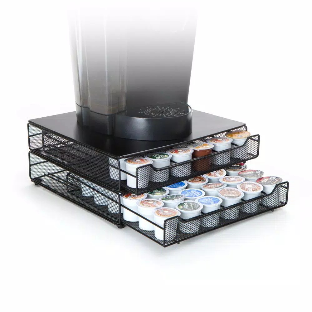 Coffee Makers Mind Reader Mind Reader ‘ Jumbo ‘ 72 Capacity Metal Mesh Stacked Double Coffee Pod Drawer, Black 5 Coffee Makers Mind Reader Mind Reader ‘ Jumbo ‘ 72 Capacity Metal Mesh Stacked Double Coffee Pod Drawer, Black - Image 3