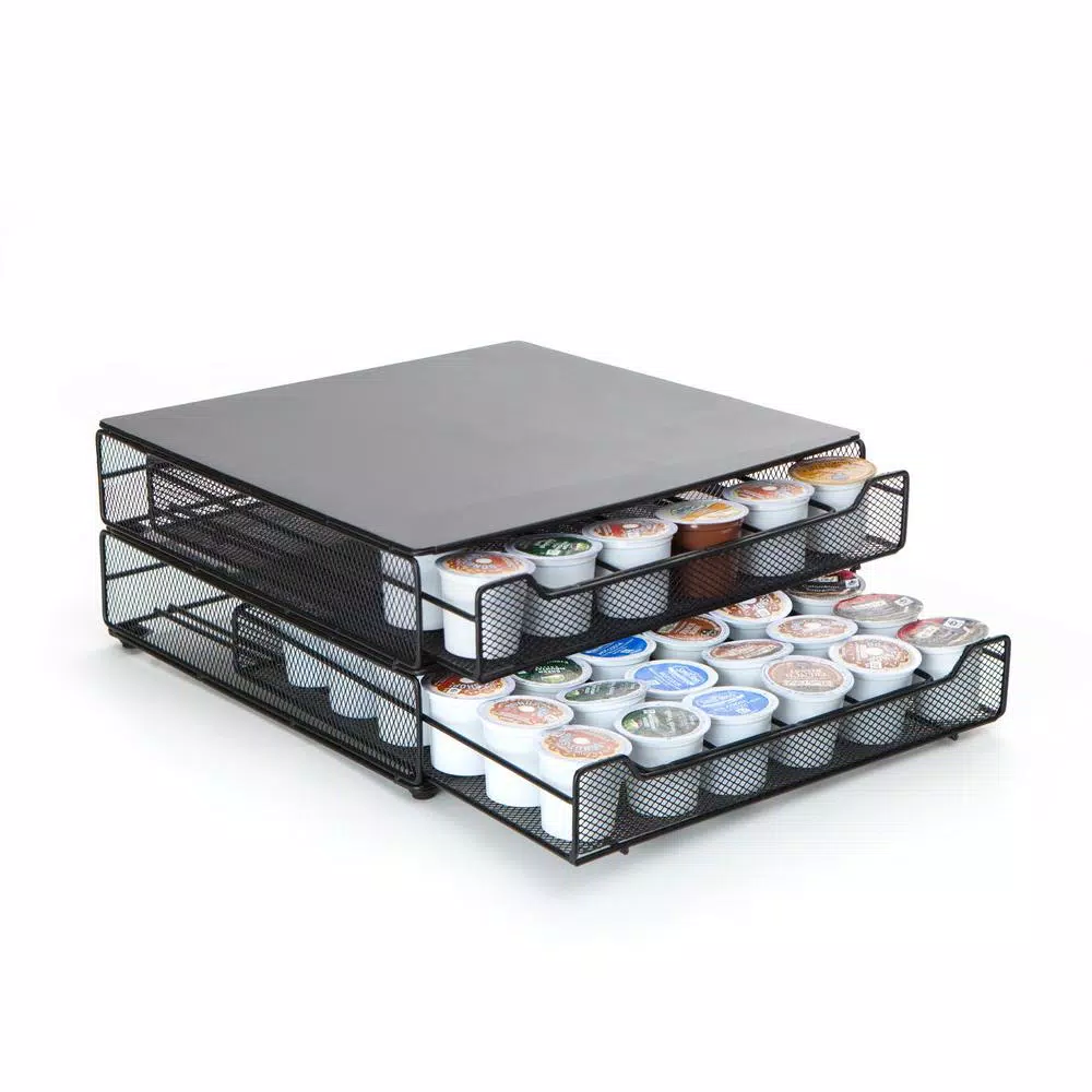 Coffee Makers Mind Reader Mind Reader ‘ Jumbo ‘ 72 Capacity Metal Mesh Stacked Double Coffee Pod Drawer, Black 4 Coffee Makers Mind Reader Mind Reader ‘ Jumbo ‘ 72 Capacity Metal Mesh Stacked Double Coffee Pod Drawer, Black - Image 2