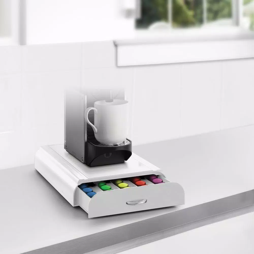 Coffee Makers Mind Reader Anchor 50-Capacity White Nespresso Coffee Capsule Drawer 3 Coffee Makers Mind Reader Anchor 50-Capacity White Nespresso Coffee Capsule Drawer