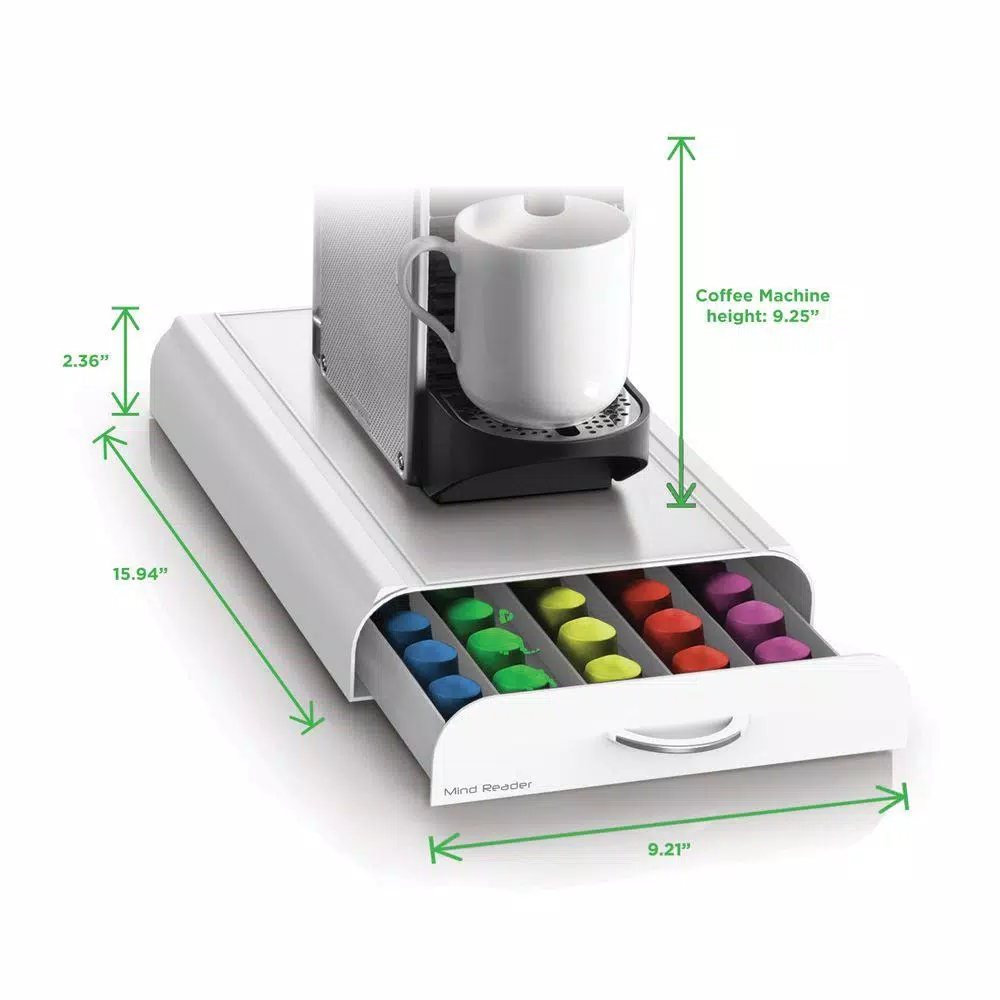 Coffee Makers Mind Reader Anchor 50-Capacity White Nespresso Coffee Capsule Drawer 7 Coffee Makers Mind Reader Anchor 50-Capacity White Nespresso Coffee Capsule Drawer - Image 5