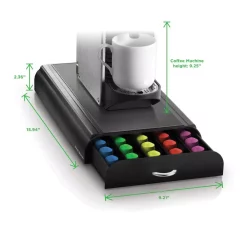 Coffee Makers Mind Reader Anchor 50-Capacity Black Nespresso Capsule Storage Drawer -Dessert Makers Popular Store mind reader coffee accessories nestry01 blk 44 1000