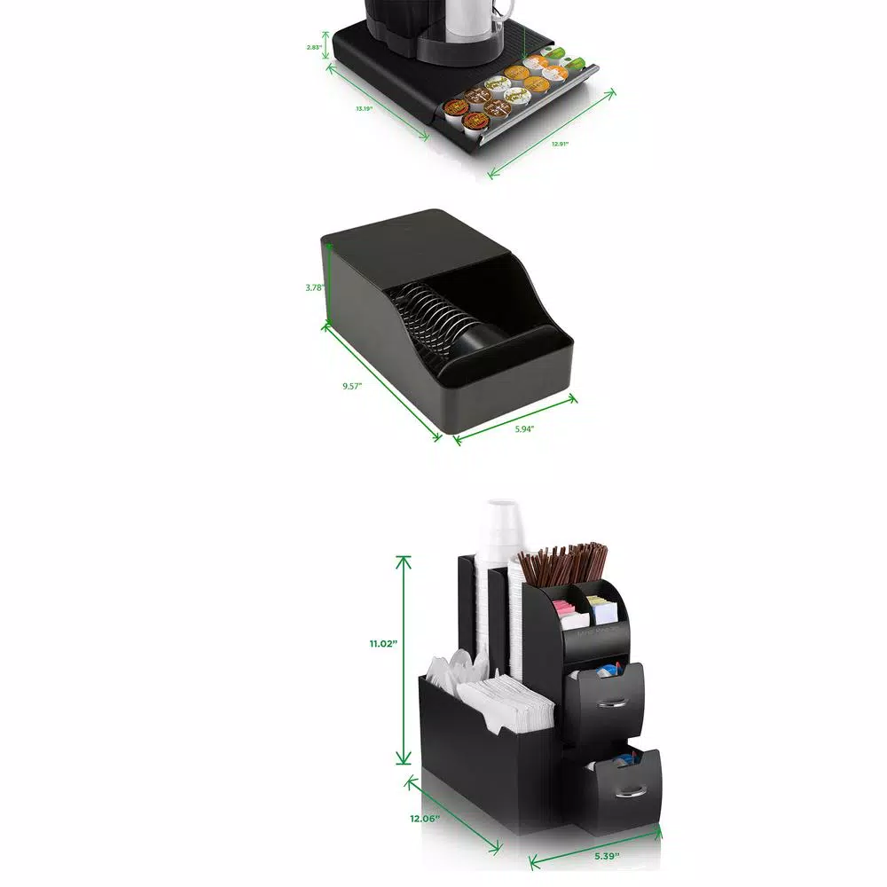 Coffee Makers Mind Reader Coffee/Condiment Organizer With Drawer For 36 K-Cups & Sleeve Dispenser, Black 9 Coffee Makers Mind Reader Coffee/Condiment Organizer With Drawer For 36 K-Cups & Sleeve Dispenser, Black - Image 7