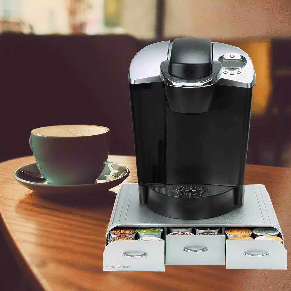 Coffee Makers Mind Reader 36 Capacity K-Cup, Dolce Gusto, CBTL, Verismo, Single Serve Coffee Pod Holder Drawer, Silver 4 Coffee Makers Mind Reader 36 Capacity K-Cup, Dolce Gusto, CBTL, Verismo, Single Serve Coffee Pod Holder Drawer, Silver - Image 2