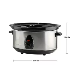 Cookers Ovente 3.7 Qt. Stainless Steel Electric Slow Cooker With Heat-Tempered Glass Lid, Adjustable Temperature Control, (SLO35ABR) 15 Cookers Ovente 3.7 Qt. Stainless Steel Electric Slow Cooker With Heat-Tempered Glass Lid, Adjustable Temperature Control, (SLO35ABR) -Dessert Makers Popular Store nickel brushed ovente slow cookers slo35abr fa 1000