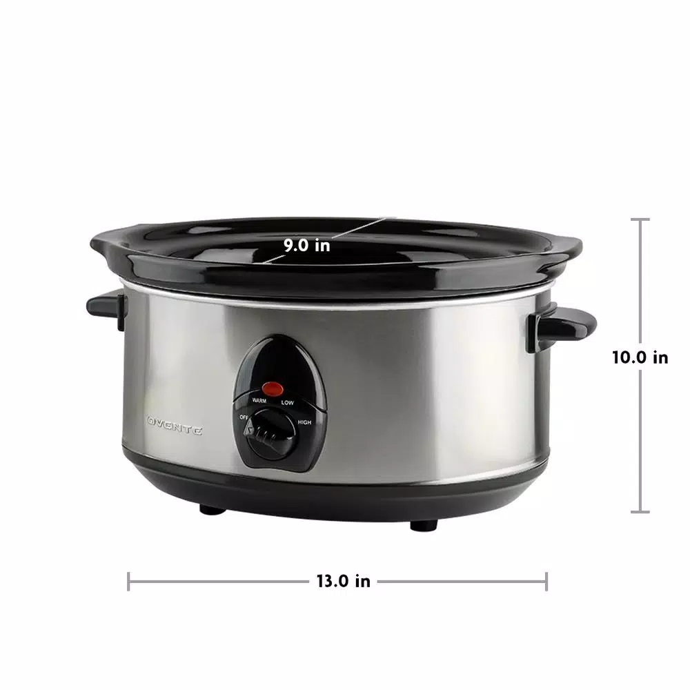 Cookers Ovente 3.7 Qt. Stainless Steel Electric Slow Cooker With Heat-Tempered Glass Lid, Adjustable Temperature Control, (SLO35ABR) 8 Cookers Ovente 3.7 Qt. Stainless Steel Electric Slow Cooker With Heat-Tempered Glass Lid, Adjustable Temperature Control, (SLO35ABR) - Image 6