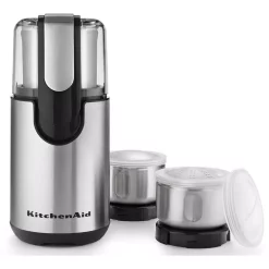 Coffee Makers KitchenAid One-Touch 4 Oz. Onyx Black Blade Coffee Grinder With Shaker Lid And Storage Lid