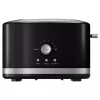Toasters KitchenAid 2-Slice Onyx Black Wide Slot Toaster With Crumb Tray -Dessert Makers Popular Store onyx black kitchenaid pop up toasters kmt2116ob 64 1000