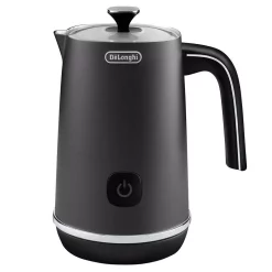 Coffee Makers DeLonghi 8.8 Oz. Matte Black Metal Electric Milk Frother With Non-Stick Interior