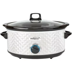 Cookers Brentwood Appliances Diamond 7 Qt. Pearl Slow Cooker With Tempered Glass Lid