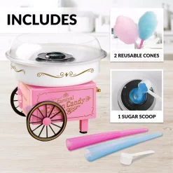 Dessert Makers Nostalgia 450 W Pink Cotton Candy Maker 11 Dessert Makers Nostalgia 450 W Pink Cotton Candy Maker -Dessert Makers Popular Store pink nostalgia cotton candy machines pcm306pk 4f 1000