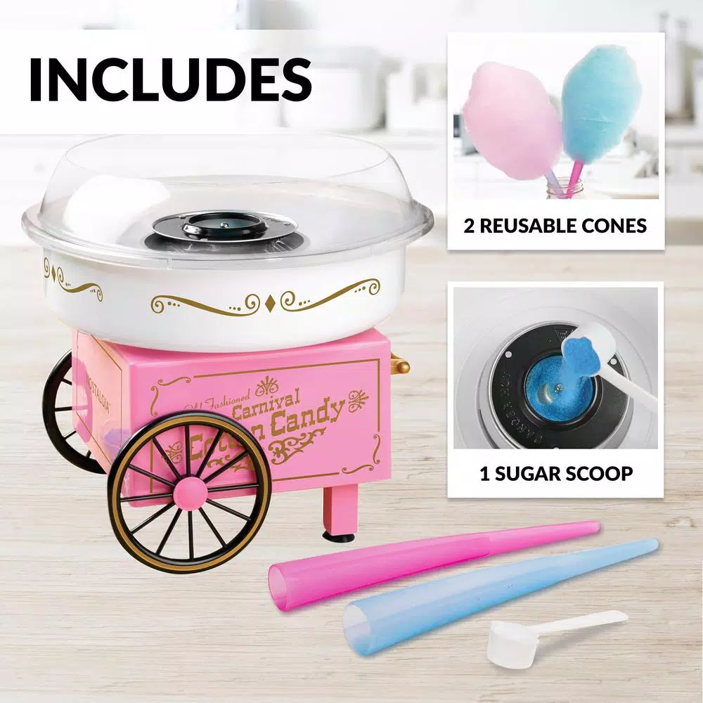 Dessert Makers Nostalgia 450 W Pink Cotton Candy Maker 5 Dessert Makers Nostalgia 450 W Pink Cotton Candy Maker - Image 3
