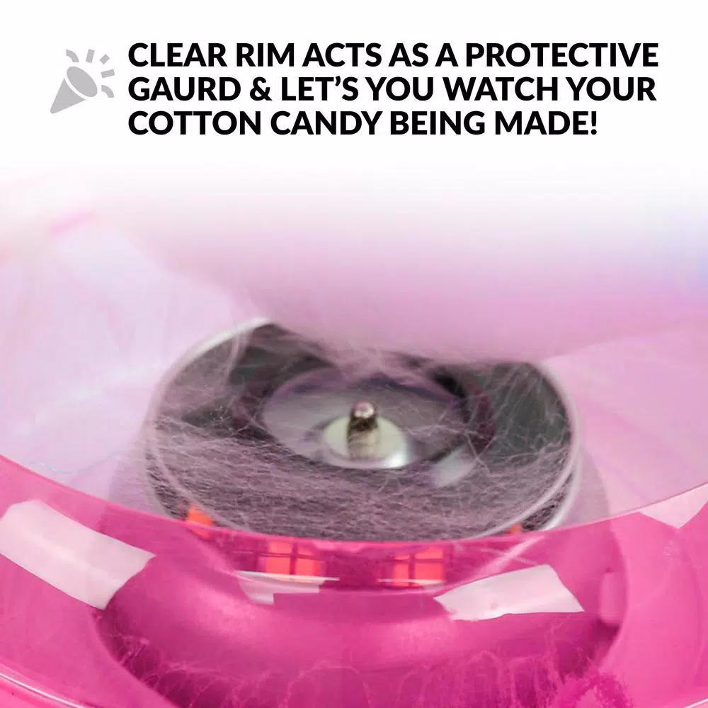 Dessert Makers Nostalgia Vintage Pink Cotton Candy Maker With 2 Cotton Candy Cones 7 Dessert Makers Nostalgia Vintage Pink Cotton Candy Maker With 2 Cotton Candy Cones - Image 5