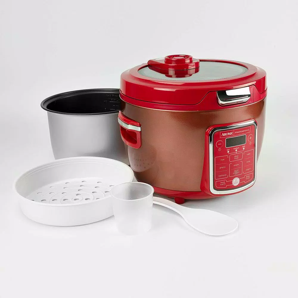 Cookers AROMA 20-Cup Red Rice Cooker With Glass Lid 6 Cookers AROMA 20-Cup Red Rice Cooker With Glass Lid - Image 4