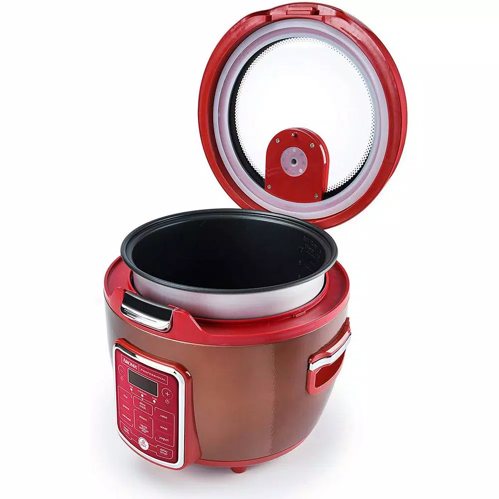 Cookers AROMA 20-Cup Red Rice Cooker With Glass Lid 4 Cookers AROMA 20-Cup Red Rice Cooker With Glass Lid - Image 2