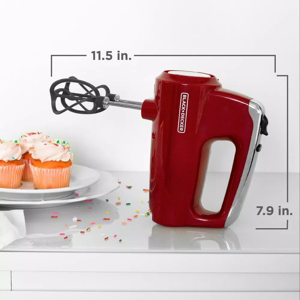 Mixers BLACK+DECKER Helix Performance Premium 5-Speed Mixer Red Hand Mixer 10 Mixers BLACK+DECKER Helix Performance Premium 5-Speed Mixer Red Hand Mixer - Image 8