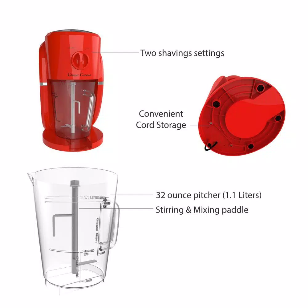 Mixers Classic Cuisine 1 Qt. Red Frozen Drink Stand Mixer With Variable Mix Settings 5 Mixers Classic Cuisine 1 Qt. Red Frozen Drink Stand Mixer With Variable Mix Settings - Image 3