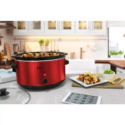 Cookers Elite Platinum 8.5 Qt. Red Slow Cooker 12 Cookers Elite Platinum 8.5 Qt. Red Slow Cooker -Dessert Makers Popular Store red elite slow cookers mst 900rxt 1f 1000