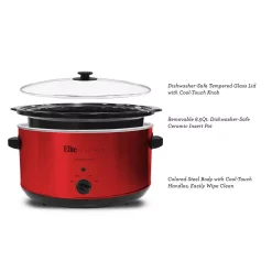 Cookers Elite Platinum 8.5 Qt. Red Slow Cooker 13 Cookers Elite Platinum 8.5 Qt. Red Slow Cooker -Dessert Makers Popular Store red elite slow cookers mst 900rxt 44 1000