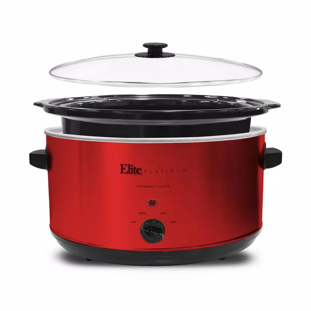 Cookers Elite Platinum 8.5 Qt. Red Slow Cooker 3 Cookers Elite Platinum 8.5 Qt. Red Slow Cooker