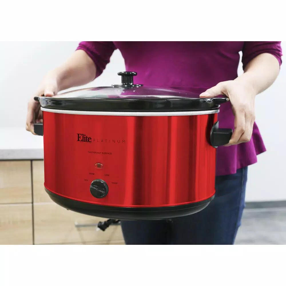 Cookers Elite Platinum 8.5 Qt. Red Slow Cooker 4 Cookers Elite Platinum 8.5 Qt. Red Slow Cooker - Image 2