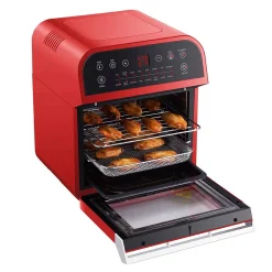 Toasters GoWISE USA 1600 W Red Rotisserie Oven And 12.7 Qt. Electric Air Fryer -Dessert Makers Popular Store red gowise usa toaster ovens gw44801 1f 1000