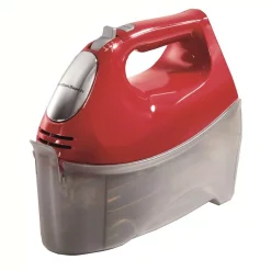 Mixers Hamilton Beach Ensemble 6-Speed Red Hand Mixer With Snap-On Case
