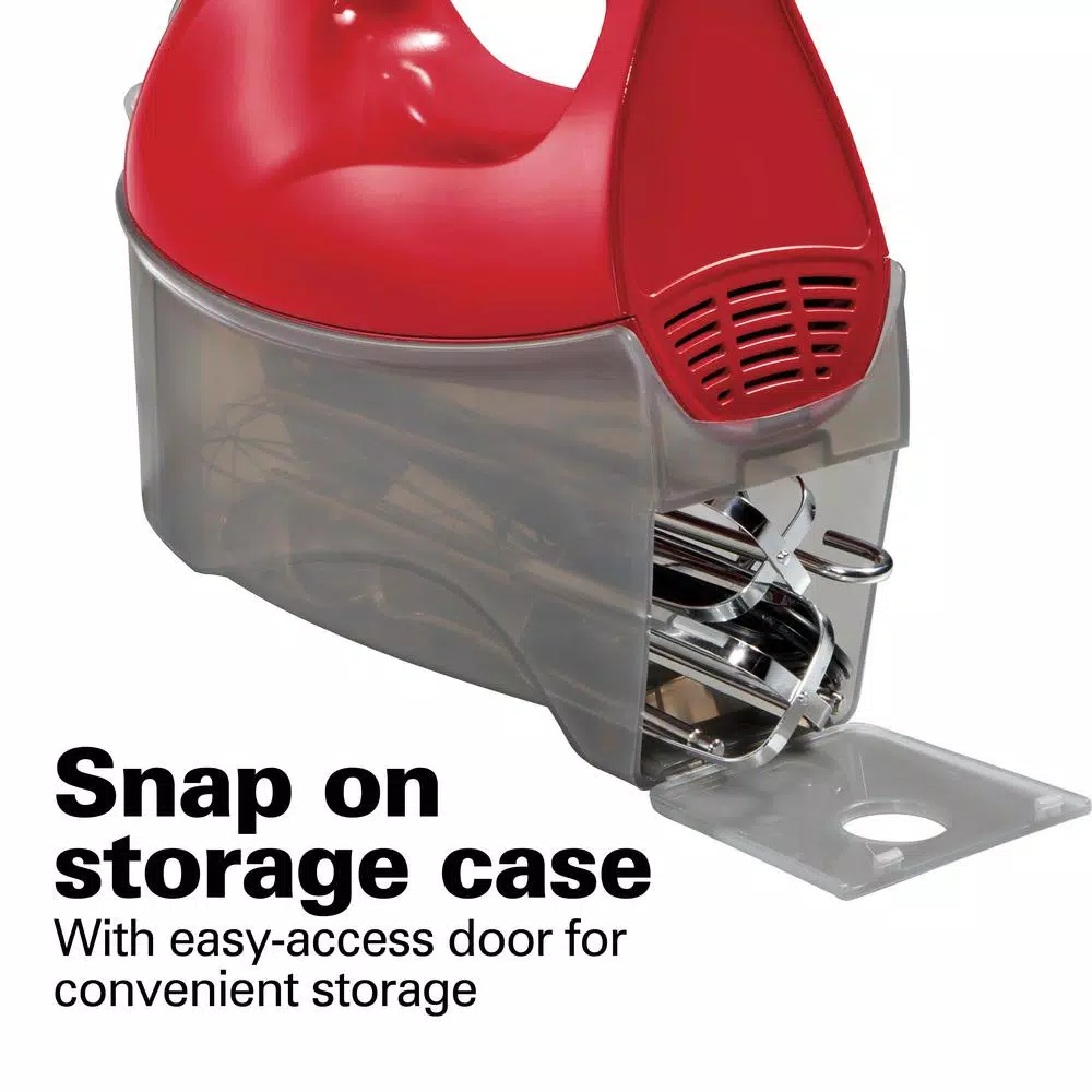 Mixers Hamilton Beach Ensemble 6-Speed Red Hand Mixer With Snap-On Case 5 Mixers Hamilton Beach Ensemble 6-Speed Red Hand Mixer With Snap-On Case - Image 3