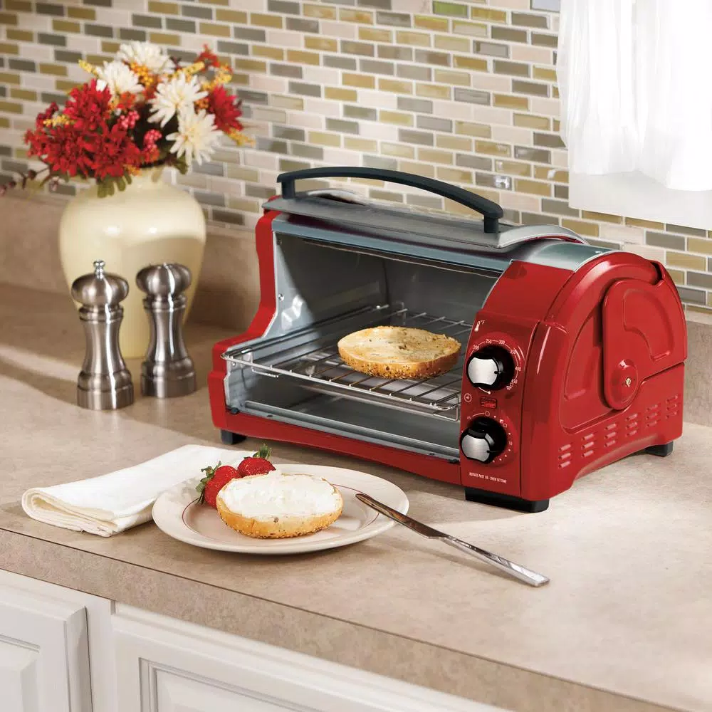 Toasters Hamilton Beach Easy Reach 1200 W 4-Slice Red Toaster Oven With Roll-Top Door 10 Toasters Hamilton Beach Easy Reach 1200 W 4-Slice Red Toaster Oven With Roll-Top Door - Image 8