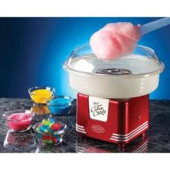 Dessert Makers Nostalgia Retro Red Hard And Sugar Free Cotton Candy Maker With Cotton Candy Cones -Dessert Makers Popular Store red nostalgia cotton candy machines pcm405retrored 4f 1000