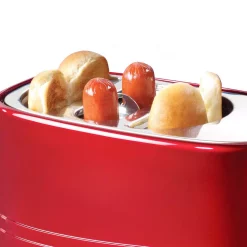 Toasters Nostalgia Retro Series 2-Slice Red Long Slot Hot Dog And Bun Toaster With Crumb Tray And Mini Tongs 10 Toasters Nostalgia Retro Series 2-Slice Red Long Slot Hot Dog And Bun Toaster With Crumb Tray And Mini Tongs -Dessert Makers Popular Store red nostalgia pop up toasters hdt600retrored 4f 1000