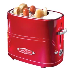 Toasters Nostalgia Retro Series 2-Slice Red Long Slot Hot Dog And Bun Toaster With Crumb Tray And Mini Tongs 9 Toasters Nostalgia Retro Series 2-Slice Red Long Slot Hot Dog And Bun Toaster With Crumb Tray And Mini Tongs -Dessert Makers Popular Store red nostalgia pop up toasters hdt600retrored c3 1000