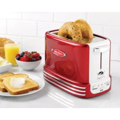 Toasters Nostalgia Retro Series 2-Slice Red Wide Slot Bagel Toaster With Crumb Tray And Shade Settings 7 Toasters Nostalgia Retro Series 2-Slice Red Wide Slot Bagel Toaster With Crumb Tray And Shade Settings -Dessert Makers Popular Store red nostalgia pop up toasters rtos200 4f 1000