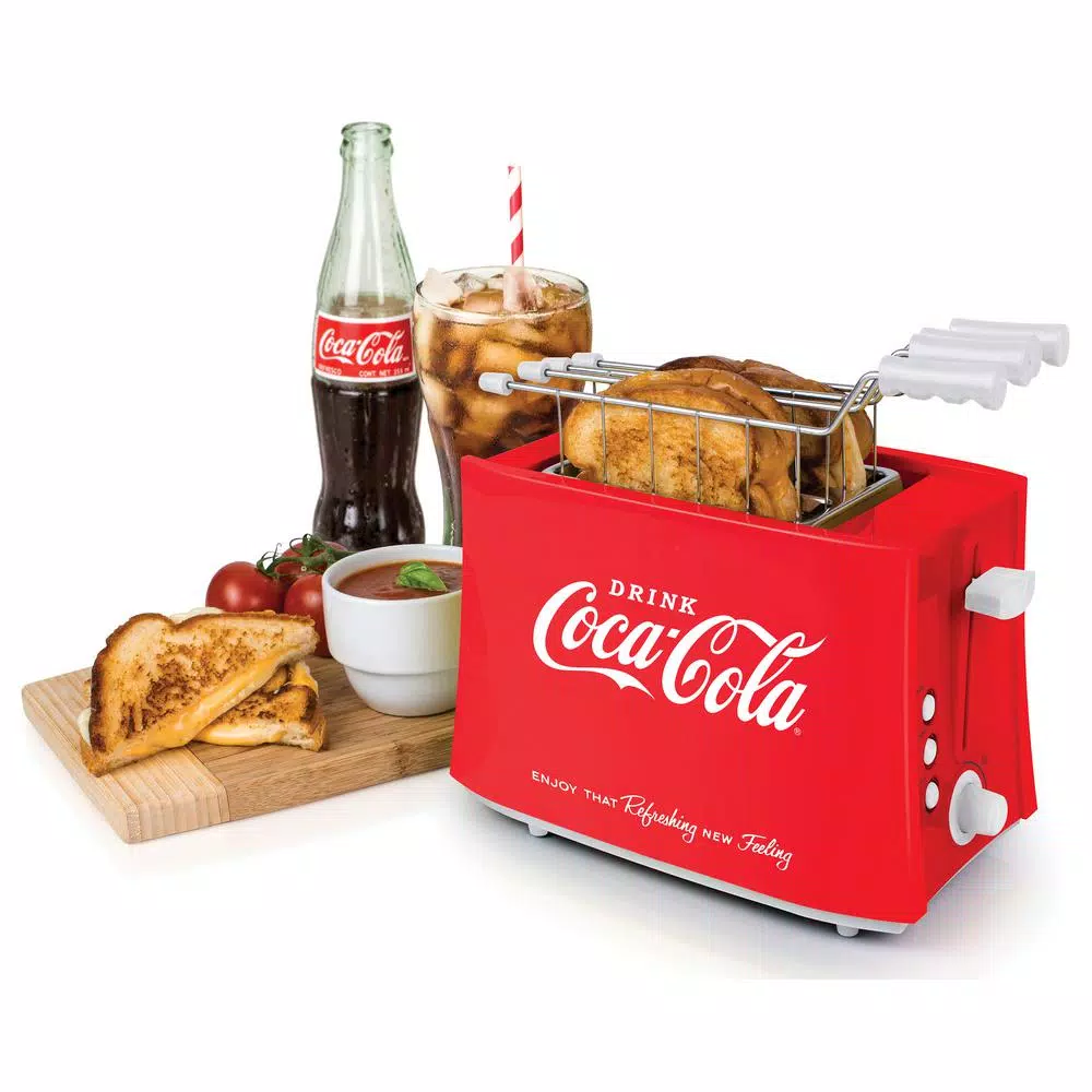Toasters Nostalgia Coca-Cola 4-Slice Red Wide Slot Grilled Cheese Toaster 4 Toasters Nostalgia Coca-Cola 4-Slice Red Wide Slot Grilled Cheese Toaster - Image 2